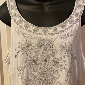 White sequined and embroidered lovely dress